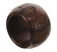 JPXXFM Anillo de pulgar de madera de agar budista para hombres joyas con tierras elegantes