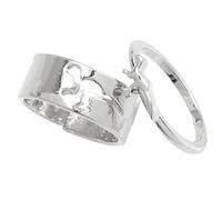 JPXXFM Anillos de ajuste anillo de compromiso 2pcs anillos a juego para parejas Diseño de banda abierta de dinosaurio sendismo de anillo de pareja de moda chapada para compromiso y boda