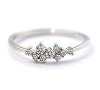 JPXXFM Anillos de cristal de rianas de tejido de moda para mujeres/color plateado anillo femenino joyas de fiesta romántica anillo de boda
