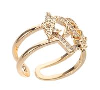 JPXXFM Animales de anillo de letras de flores mini tapas de botella decoración vintage pendientes de moda colgantes de cuerda ligera anillo de ropa anillo de lente ligero mini animales