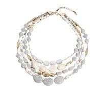 JPXXFM Beaded Necklace Antique Vintage 4 Rows Turquoise Necklace Bohemian Accessories