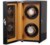 JPXXFM Bobinador automático de relojes, caja automática de madera de doble rotación, caja de pino silenciosa de lujo, 5 modos, 2 modos de fuente de alimentación, regalo de vacaciones