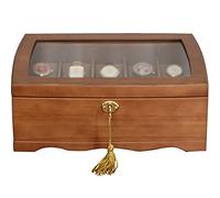 JPXXFM Caja de almacenamiento LED con 2 + 3 compartimentos y motor silencioso para cuerda automática de reloj