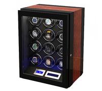 JPXXFM Caja de seguridad para 12 relojes automáticos, almacenamiento de joyas con cerradura de seguridad, caja de exhibición de bobinado de reloj