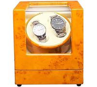 JPXXFM Cajas de almacenamiento de madera para hombre y mujer, caja de bobinador para 2 relojes de pulsera, con cargador silencioso para relojes (naranja A)