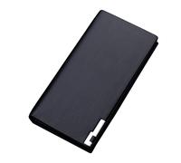 JPXXFM Case de Billetera S8 con ID de Cremallera Billetera Larga Color sólido Hombres Open Purse Múltiples Ranuras para la Carcasa de la Carpeta de la Tarjeta (B, un tamaño)