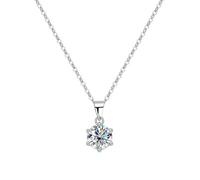 JPXXFM Collar de moissanita de color D de 1, 2, 3 quilates para mujer, colgante de diamantes de imitación, plata de ley, joyería de boda