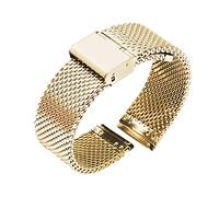 JPXXFM Correa de reloj, 18 mm 20 mm 22 mm 24 mm Correa universal Correa de liberación rápida Malla de malla de acero inoxidable Pulsera de pulsera Black