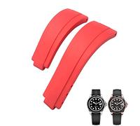 JPXXFM Correa de reloj de bucle de goma corta, 20 mm 21 mm, adaptado al papel de Daytona Oysterflex Yacht Master Submarine, pulsera de silicona de silicona pequeña