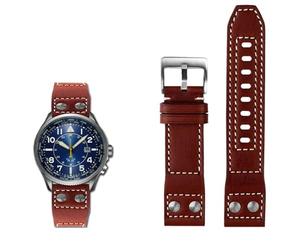 JPXXFM Correa de reloj de pulsera de cuero genuino para ciudadano BX1010-02E/11L Serie Band Band 22 mm Brown Brown Men's Watch Accessories