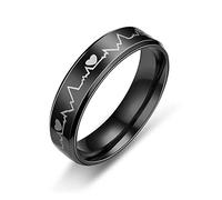 JPXXFM Dominineering Fashion Acero inoxidable Anillo coreano de la personalidad que vende el anillo ECG al por mayor joyería de anillo de latidos al por mayor