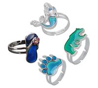 JPXXFM Fashion Finger Ring Juego de 4 dedo elegante para las mujeres Cambio de tamaño ajustable Tamaño ajustable