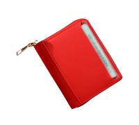 JPXXFM ID Billetera Corta Color sólido Purso Purso Múltiples Ranuras de la Tarjeta de Embrague (Rojo, un tamaño)