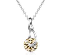 JPXXFM Jewelry Accessories - Collar con colgante de moissanita 2D de color azul, rosa y amarillo para mujer, collar de gota de agua para mujer, decoraciones de cumpleaños para el día de San Valentín