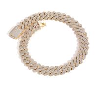 JPXXFM Jewelry Accessories - Collar de cadena para hombre, extra brillante, 20 mm de ancho, estilo hip hop, eslabones cubanos macizos y gruesos, incluye decoraciones, 20 inch, Estándar, Estándar