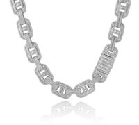 JPXXFM Jewelry Accessories Miami - Cadena grande de hip hop para hombre, ancho de 15 mm, collar de eslabones cubanos brillantes helados, incluye decoraciones