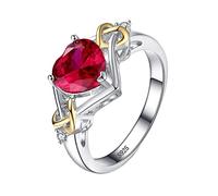 JPXXFM Jewelry For Heart Shape Ruby Gemstone Finger Wedding Accessories
