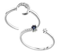 JPXXFM Joyas de moda para mujeres 2 piezas anillos abiertos conjuntos de joyería para mujeres Diseño estético para cumpleaños