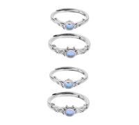 JPXXFM Kit Scoops Black The Pearl Snake Opal Swavorski Wing Turquesa Anillo