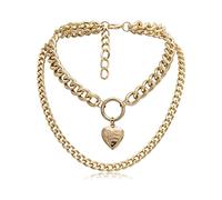 JPXXFM Layered Necklaces for Women, Necklaces for Women Adjustable Cuban Chain Necklace with Heart Pendant