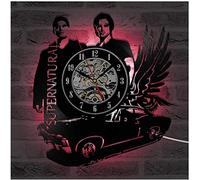 JPXXFM Led Vinyl Wall Clock Graphics with Supernatural Flying Car 3D Design Clock Wall Decoration Home Decoration Artworks 7 Colors with Remote Control Silent Night Lamp Clock