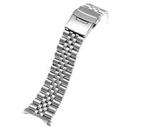 JPXXFM Mira la correa de acero inoxidable sólido acero inoxidable metal curvado curvado para hombres plegable pulsera de pulsera de pulsera de pulsera 20 mm 22 mm