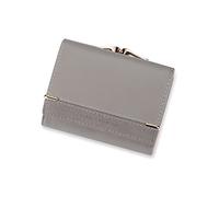 JPXXFM Mujer Billetera de Billetera Tri-plieta de la Cartera de Cuero Delgada Billetera Delgada Billetera pequeña Bolsa de Tarjetas de Efectivo trifiestas (Rojo), Gris Claro