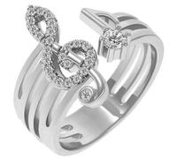 JPXXFM Music Band Ring for Women Ajustable Open Music Note Joyería de moda
