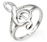JPXXFM Música de moda de moda Nota anillo Silversilver anillo de platero para mamá Amigo presente