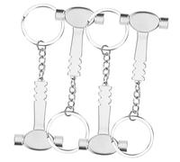 JPXXFM Pack de 4 llaveros, multiherramientas, mini, llavero infantil, llavero, decoración de metal, fiesta, llaves, decoración colgante, charm, plata, 10x3,2 cm
