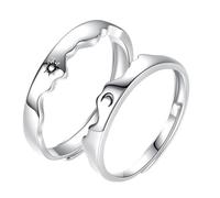 JPXXFM Parejas anillos de banda abierta ajustable sol y luna anillos grabados para él y sus relaciones únicas de larga distancia joyas románticas para amantes