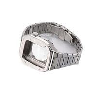 JPXXFM Pulsera de reloj de acero inoxidable, para 44 mm de 45 mm, brazalete de reloj de metal de lujo, para iWatch Series 9 8 7 6 SE 5 4 VISTA DE VISTA ACCESORIOS DE VISTA