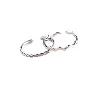 JPXXFM Rings de plata para mujeres 925 set abre ajustable, 2 piezas Ripple Twist Thumb Band Finger Circlet Jewellry Regalo para su novia Festival de cumpleaños Mom Mom Mom