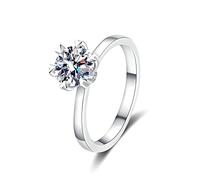 JPXXFM Rings Women 925, Baras de boda para mujeres con Zirconia Cúbica/Claw de Corazón Moissanite
