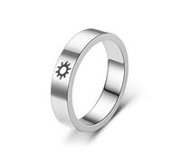 JPXXFM Silver Color Pareja Rings Fashion Wedding Bride BrideGroom Joyería Sun Moon Aniversario para los mejores amigos