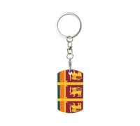 JPXXFM Sri Lanka Impresión de la bandera creativuel rectangle rectangle etiquetas de perro con anillos de llave para regalos soporte de llave