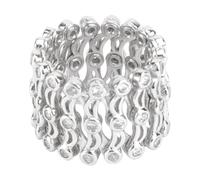 JPXXFM Tenis dedo dedo dual de doble propósito Mujeres inoxidables pulseras elásticas pulseras brillantes plateado