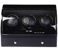 JPXXFM Winder - Caja de almacenamiento de madera para 3 + 3 relojes, con mecanismo de bobinador automático y rotador de muñeca brillante, motor silencioso de lujo con cajón Good Times Winder, A