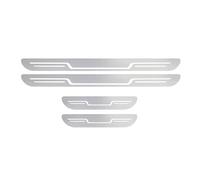 JPYDFI 4 Piezas Protector de Umbral de Puerta de Coche para Ford Mustang Mach-E 2020-, Acero Inoxidable Protector Umbral Puerta Coche,Silver