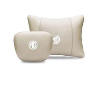 JPYDFI Reposacabezas Asiento de Coche para MG MG4 MG5 ZS HS EZS EHS EV 2023 2022, Almohada Cuello del Coche Coche Cojín Reposacabezas,Beige- 1*headrest + 1*Lumbar Support