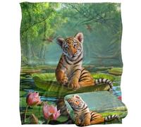 Jq Licensing - Jlo Baby Tiger and Lilies Silky Touch Super Soft Throw Blanket 152 X 127 Cm
