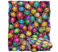 Jq Licensing - Royce Mcclure Beetlemania Colorful Beetle Pattern Silky Touch Super Soft Throw Blanket 152 X 127 Cm