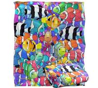 Jq Licensing - Royce Mcclure Humbugs and Clown Fish Pattern Silky Touch Super Soft Throw Blanket 152 X 127 Cm