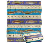 Jq Licensing Trout Fishing Lures Pattern Silky Touch Super Soft Throw Blanket 152 X 127 Cm