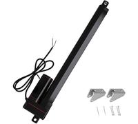 JQDML Actuador lineal de 330 libras/1500 N, 12 V, velocidad de carrera de 12 pulgadas, motor lineal eléctrico impermeable IP65 con soportes de montaje para abridor de ventanas, rastreador solar
