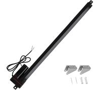 JQDML Actuador lineal de 330 libras/1500 N de 12 V, velocidad de carrera de 24 pulgadas, motor lineal eléctrico impermeable IP65 con soportes de montaje para abridor de ventanas, rastreador solar