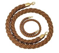 JQGADL Cuerda De Control De Multitudes, 1/1.5/2/2.5/3M Cuerda De Pilar Interior Exterior Flexible Cuerda De Enredado De Cáñamo Trasero,Alfombra Fiesta para Separar La Valla(Size:1.5M,Color:Marrón)