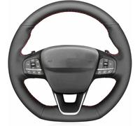 JQHXFDC Funda de Volante Cosida a Mano, Antideslizante, Transpirable, de Microfibra, de Cuero, con Funda para Volante, Hecha a Mano para Ford Fiesta ST/ST Line 2017-2024