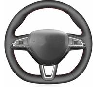 JQHXFDC Funda de Volante de Franela Transpirable, Antideslizante y Cosida a Mano para Skoda Fabia 2016-2020