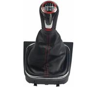 JQHXFDC - Palanca de Cambios de Cuero para Coche, pomo de Cambio de Marchas, pomo de Cambio de Marchas para Coche para Golf para 5/6 MK5/MK6 Scirocco (2009) Octavia (2006)